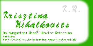 krisztina mihalkovits business card